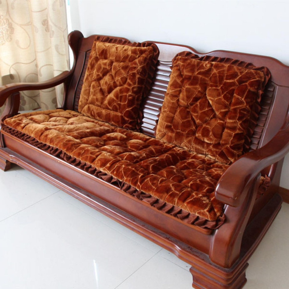 Bộ 3 thảm trải ghế gỗ cao cấp( nâu )