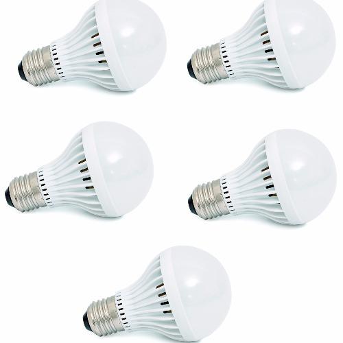 Bộ 5 bóng đèn LED tròn siêu tiết kiệm điện 9W (ánh sáng trắng)