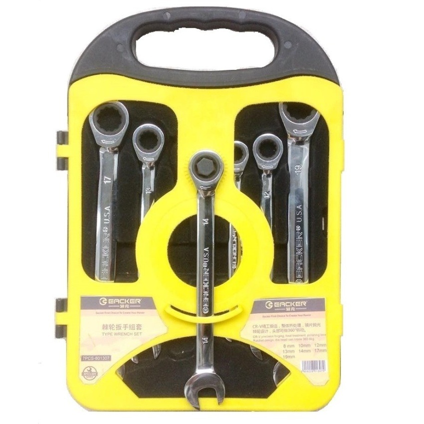 Bộ cờ lê vòng miệng tự xoay 7 chi tiết EACKER 7pcs - 801307