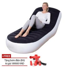 Bộ ghế hơi tựa lưng tặng kèm bơm điện tiện dụng PVC Flocked, Bộ ghế hơi massage tặng kèm bơm điện tiện dụng, thư giãn, Đệm Hơi Tựa Lưng Cao Cấp, Ghế Hơi Êm Ái