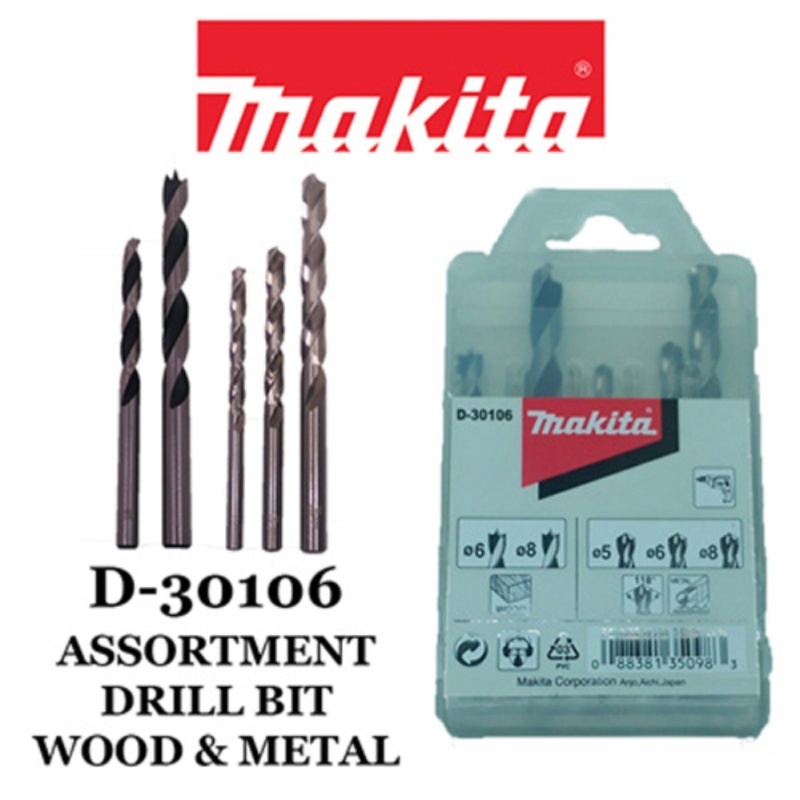 Bộ mũi khoan gỗ và sắt 5 mũi Makita D-30106