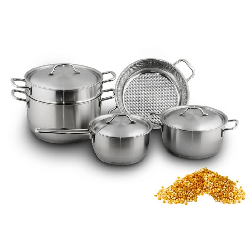 Bộ nồi inox Fivestar bếp từ 3 đáy 5 món - nắp inox