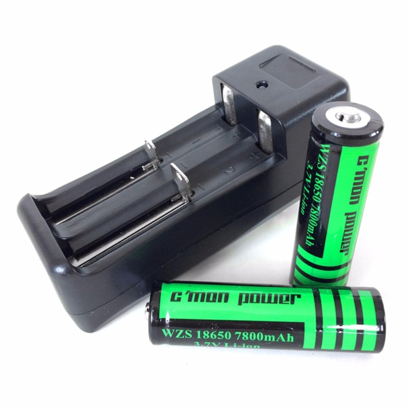 Bảng giá Mua Bộ 2 pin sạc li-ion 18650 C'MON POWER 7800mAh 3.7V (Dùng cho đèn pin - xanh lá)