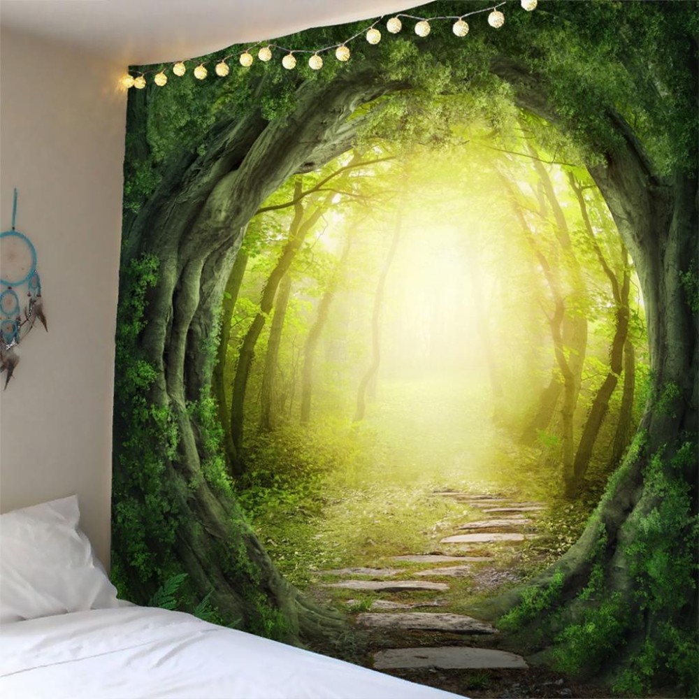 BolehDeals Creative Wall Tapestry Beautiful Pictures Art Mural Hanging Decoration Forest Round Vine Trail Pattern - intl