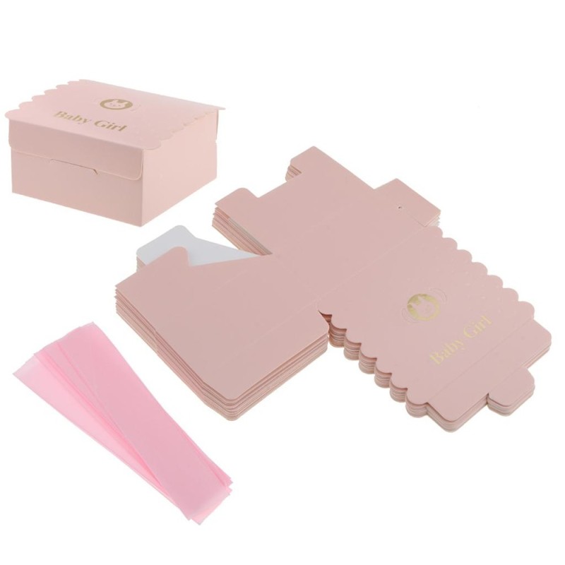BolehDeals Lovely Baby Shower Gift Favour Boxes Christening Wedding Chocolate Box Pink - intl
