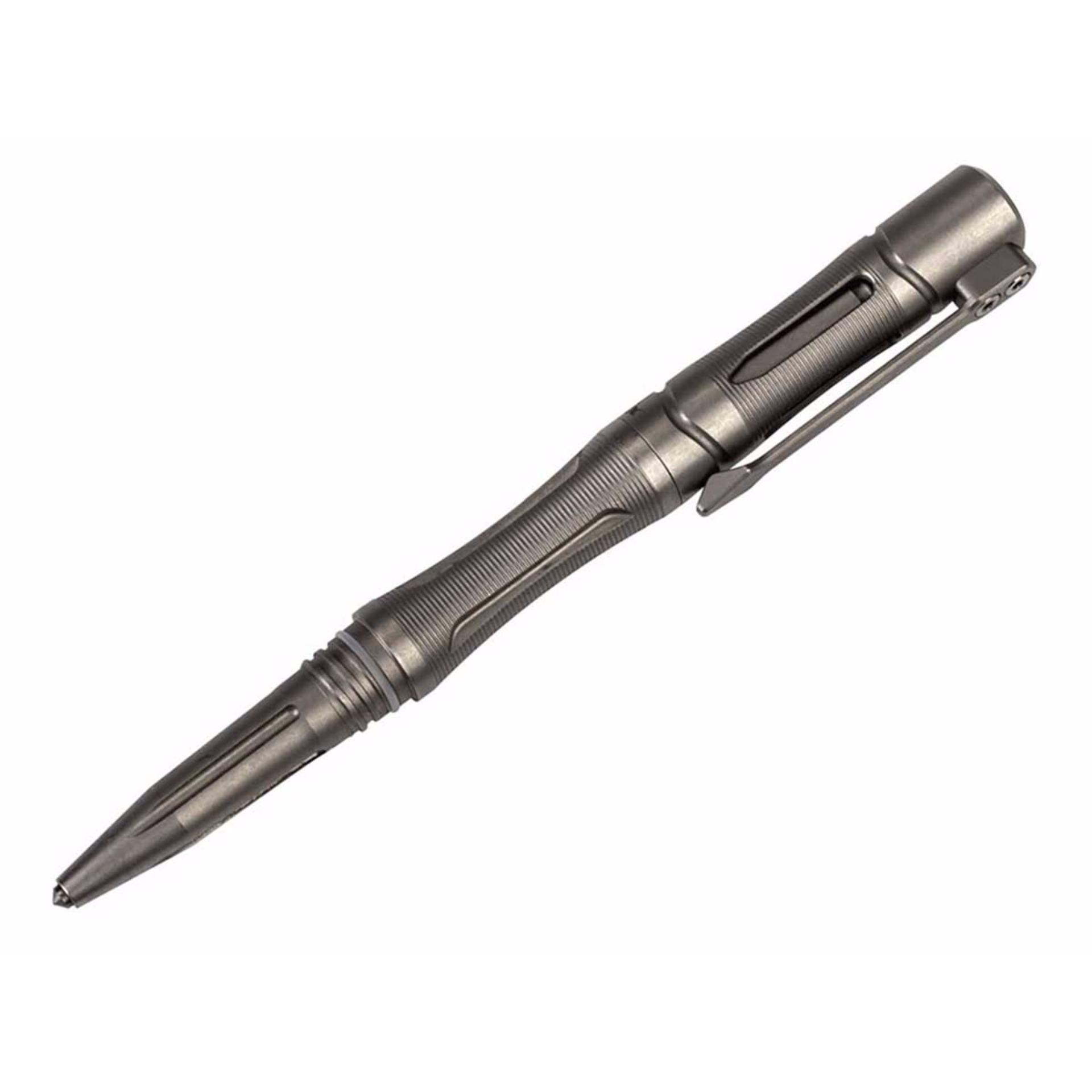 Bút bi Fenix - T5Ti Halberd Titanium Tactical Pen (Thân màu Bạc + Mực đen - Có đầu phá kính)