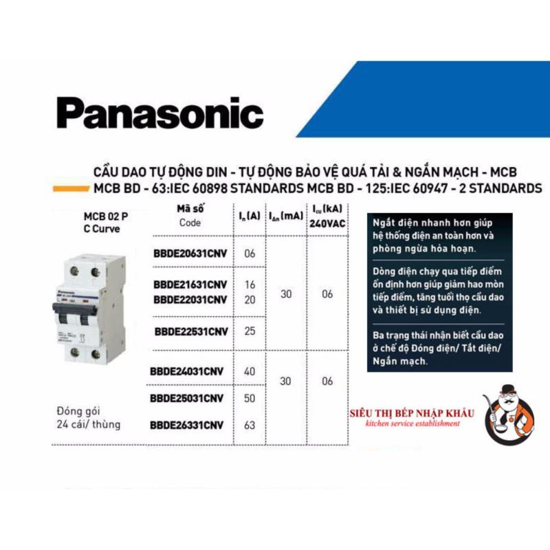 Bảng giá Cầu dao chống giật 40A Panasonic BBDE24031CNV