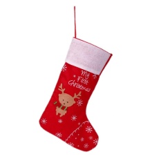 Giáng sinh Vớ Nai Sừng Tấm Tất Ông Già Noel Kẹo Quà Tặng Treo Túi Mút Trang Trí (Đỏ)-quốc tế