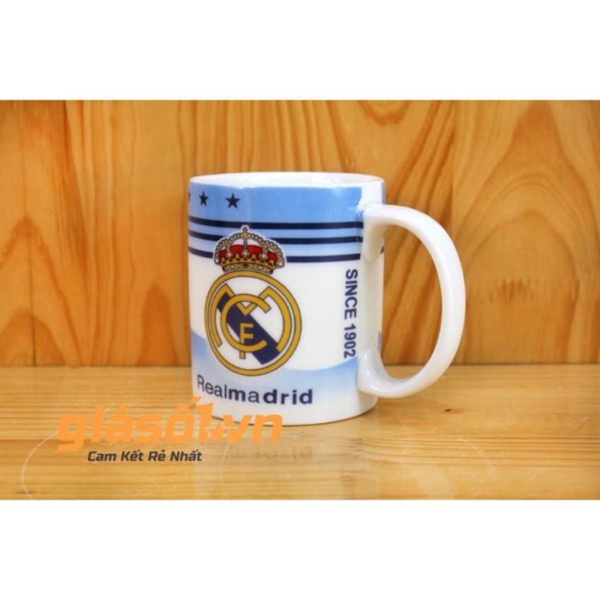 Cốc uống nước hình câu lạc bộ bóng đá Realmadrid - 350ml Bát Tràng