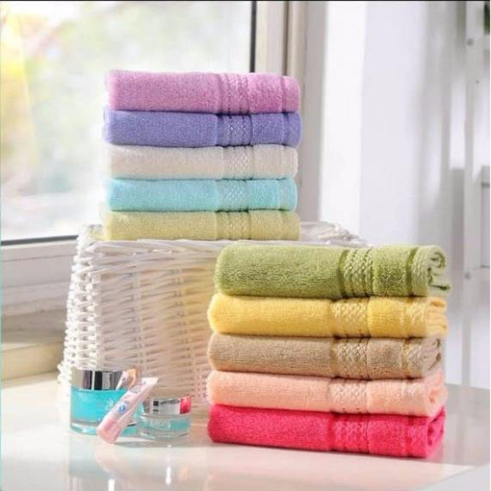 Combo 10 khăn lau mặt cotton CLC ( sản phẩm của làng dệt PHÙNG XÁ - HÀ NỘI)