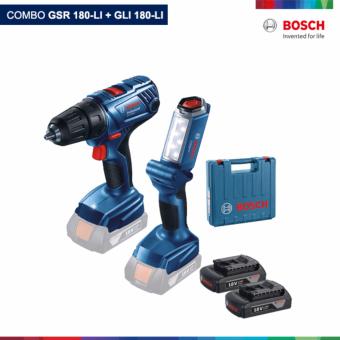 combo Máy khoan pin Bosch GSR 180-LI + đèn pin Bosch GLI 180-LI  