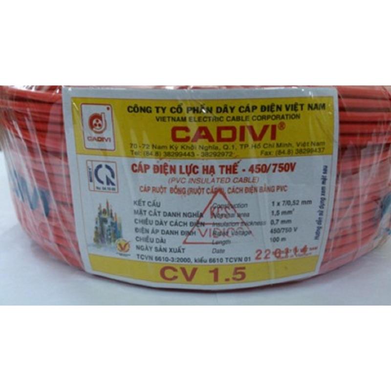 Bảng giá cuộn dây điện đơn CADIVI 1,5 MM dài 100m