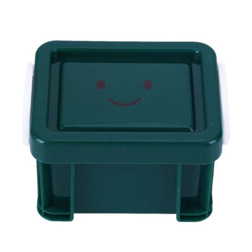 Hình ảnh Cute Smile Mini Storage Lock Boxes Home Furnishing Organizer(Green)- intl