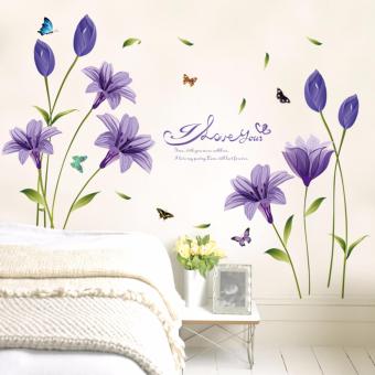 Decal Dán Tường HOA LILY TÍM April 2018 - 3 Decal dán tường HOA LILY TÍM - 3