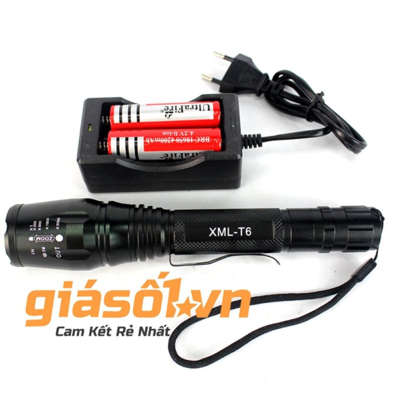 Bảng giá Mua Đèn 2 pin siêu sáng chống nước HUOYI HY-T600 (Đen)