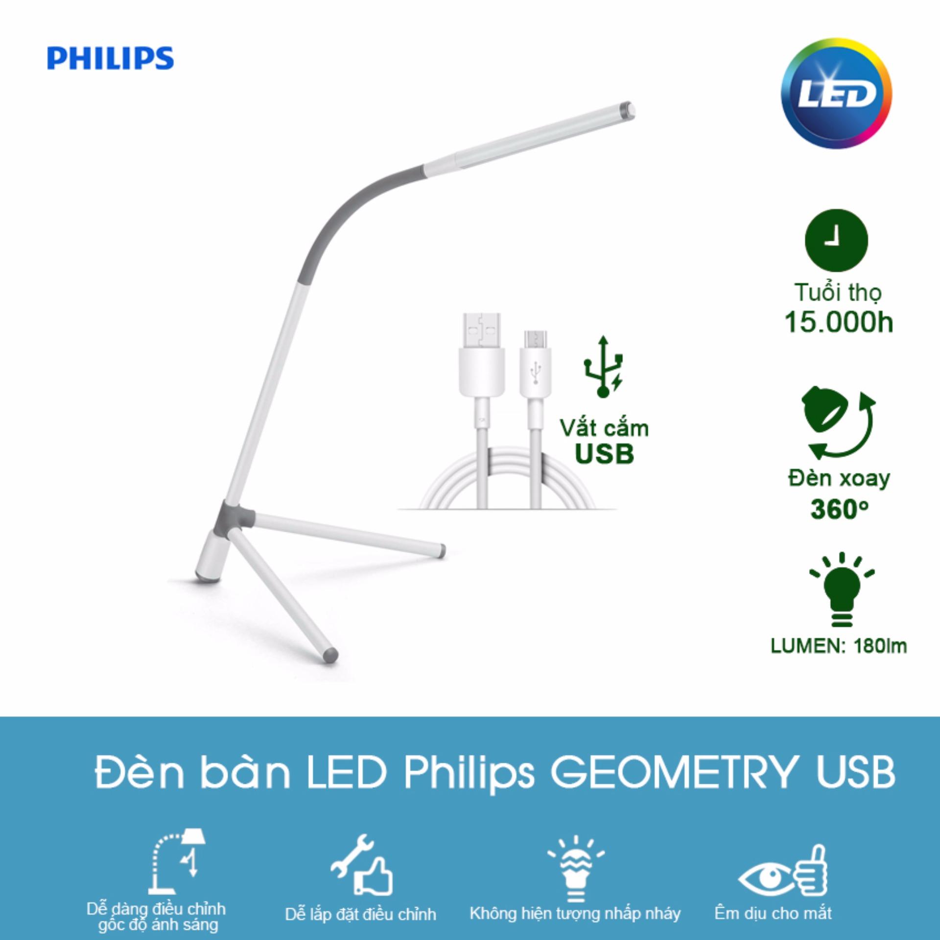 Đèn bàn học LED Philips 66046 Geometry
