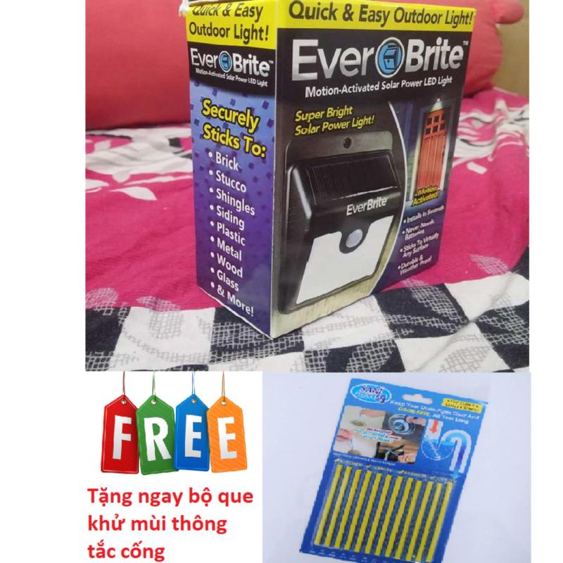 Bảng giá Đèn cảm biến Ever Brite-pin năng lượng mặt trời tặng bộ que thông cống khử mùi
