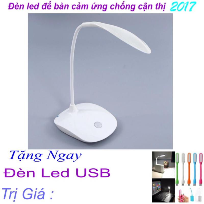 Bảng giá Mua Đèn Led để bàn cảm ứng chống cận 3 chế độ sáng + Đèn Led USB Trị Giá 69k
