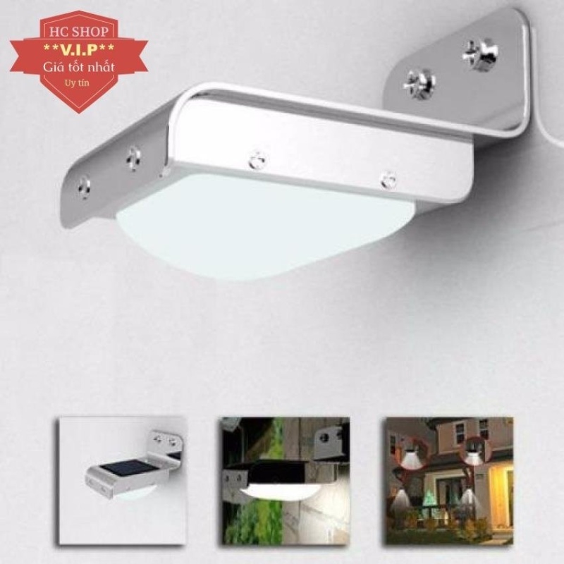 Bảng giá Đèn led năng lượng mặt trời, chống nước, cảm biến hồng ngoại (Bạc)