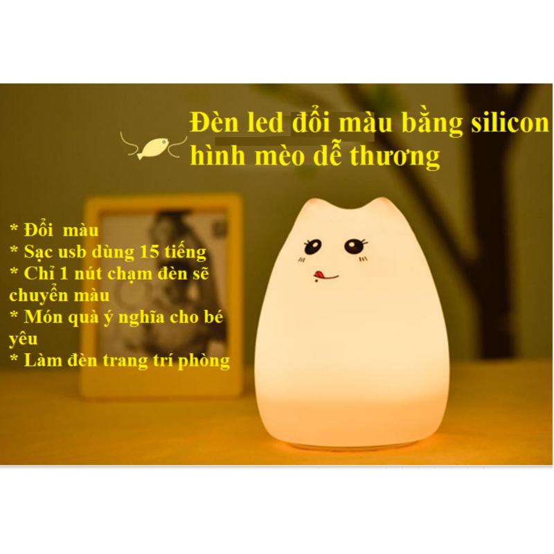 Bảng giá Đèn Led silicon dẻo hình mèo ngộ nghĩnh đổi màu sản phẩm bán chạy tại Châu Á