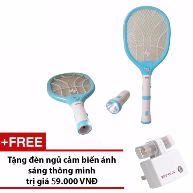Bảng giá Mua Đèn pin kiêm vợt bắt muỗi KamiSafe KM-3820 + Tặng đèn ngủ cảm biến ánh sáng