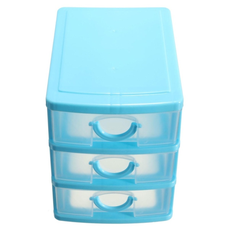 Bảng giá Mua Desktop Storage Box 2 or 3 Drawers Jewelry Organizer Holder Cabinets Case Bins