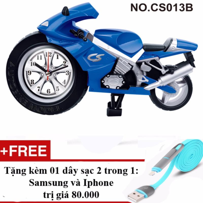 Nơi bán Đồng hồ báo thức hình xe phân khối lớn + Tặng 01 sạc điện thoại 2
trong 1 cho Iphone và Samsung(Vàng)