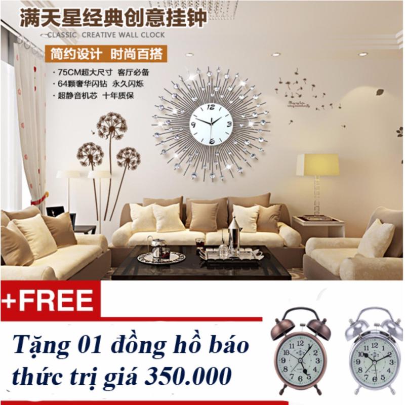 Nơi bán Đồng hồ đuôi công treo tường phong cách Châu Âu có dạ quang loại phổ biến nhất + Tặng 01 đồng hồ báo thức