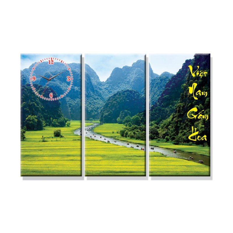 Nơi bán Đồng hồ tranh Việt Nam Gấm Hoa Dyvina 3T3060-11