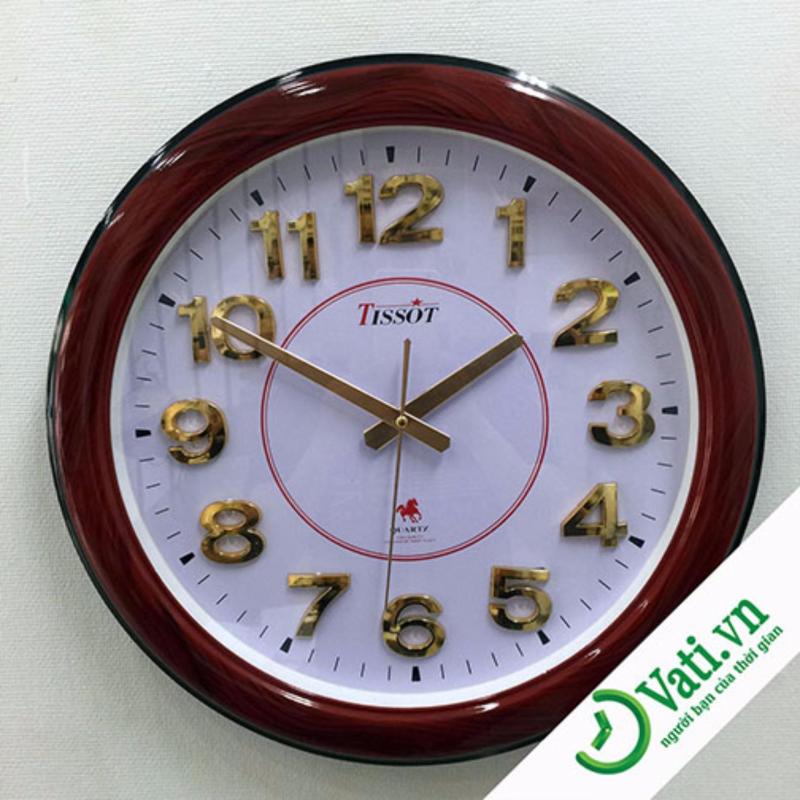 Nơi bán Đồng hồ treo tường hình tròn Brown Vati S36-Giá rẽ nhất thị trường