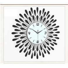 Cập Nhật Giá Đồng hồ treo tường hình tròn đính đá cao cấp 60x60cm (đen) – (BQ240-DEN60X60CM)