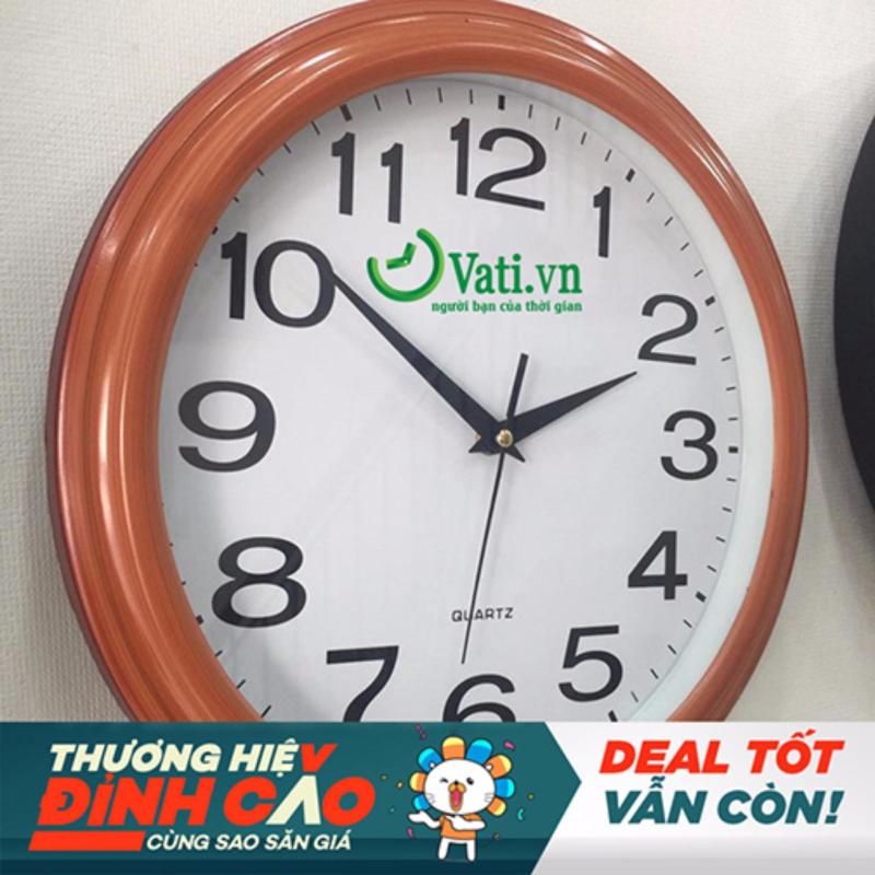 Nơi bán Đồng hồ treo tường hình tròn Vati-f46 ( nâu )-Kim giật chạy chính
xác 100%