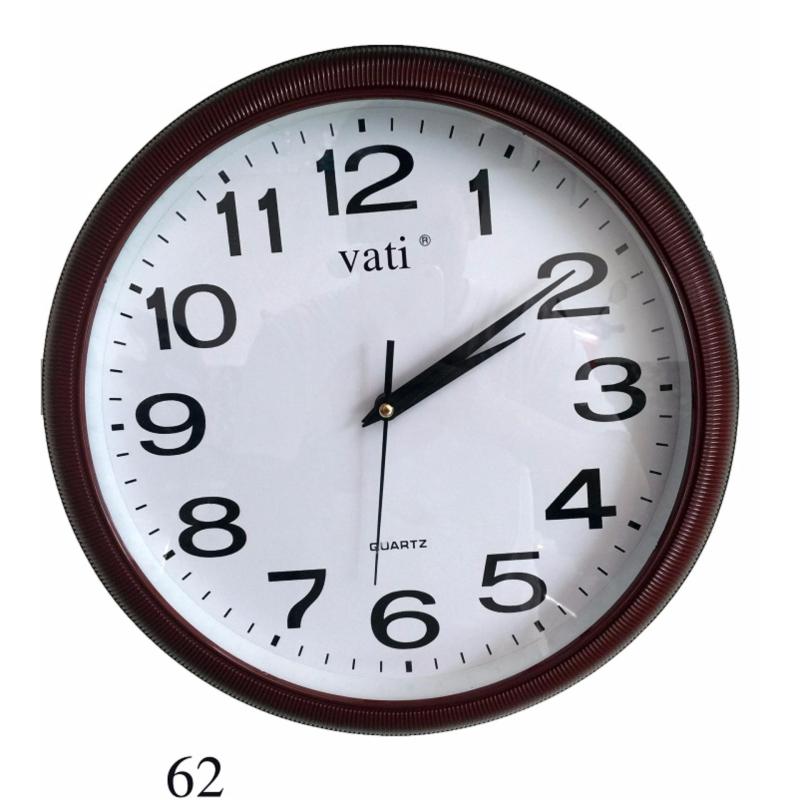 Đồng hồ treo tường hình tròn Vati f62 (trắng, nâu) bán chạy
