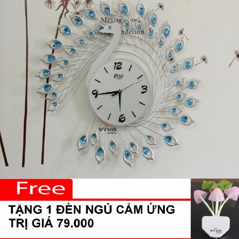 Nơi bán Đồng hồ treo tường trang trí hình công M1426-XN (Xanh ngọc)