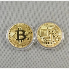 [HCM]Đồng tiền may mắn Bitcoin Mạ vàng 24 + Hộp nhựa đi kèm