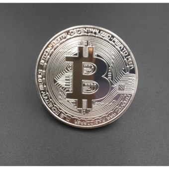 Đồng xu bitcoin xi màu bạc 24k - P&H Case  