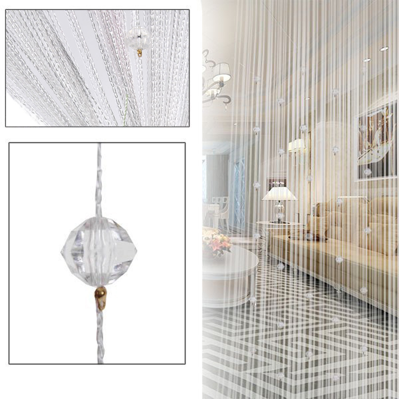 Door Window Decorative String Curtain Beads(White) - intl