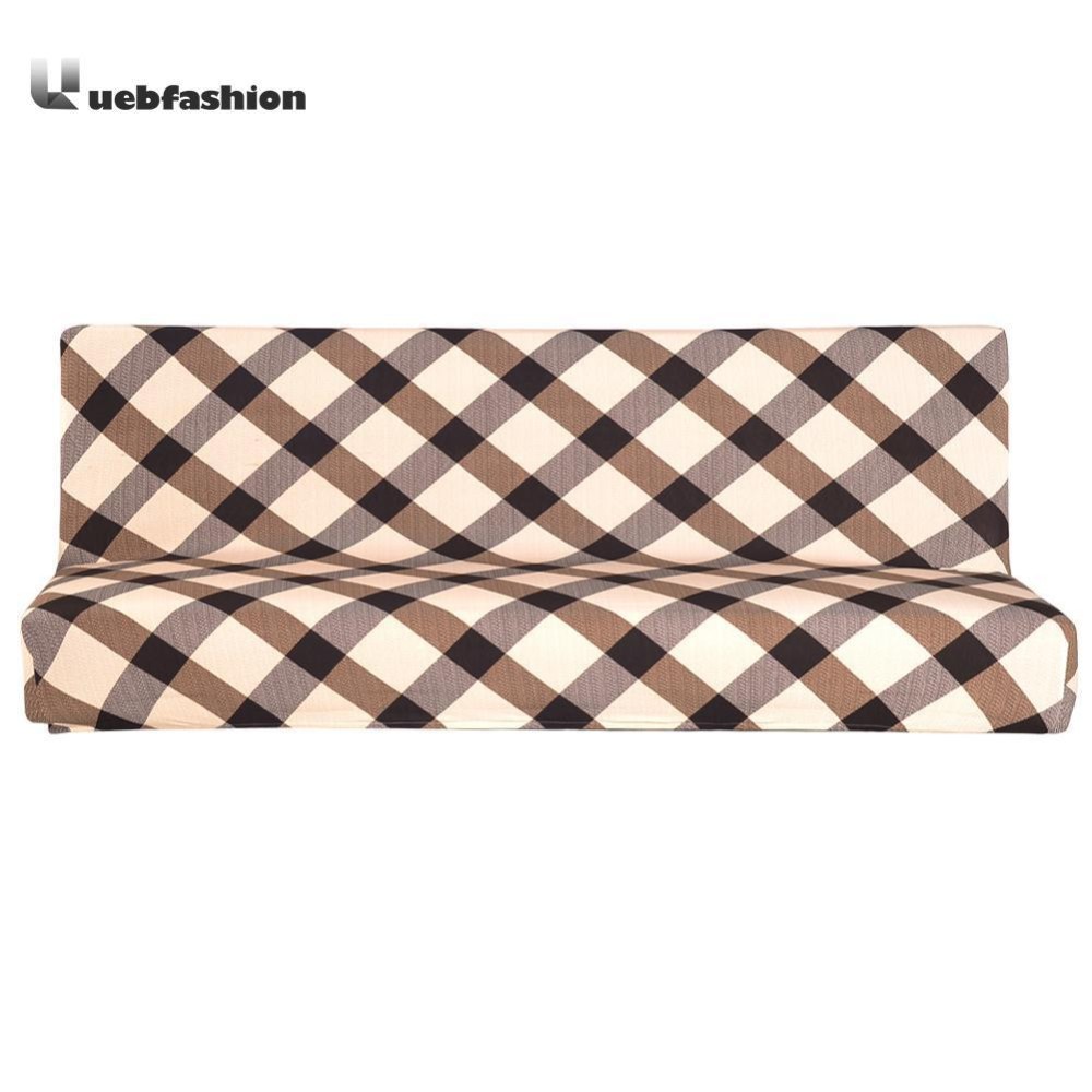 Fold Sofa Cover Elastic Plaid Couch Furniture Sofa Bed Cover(Coffee)-S