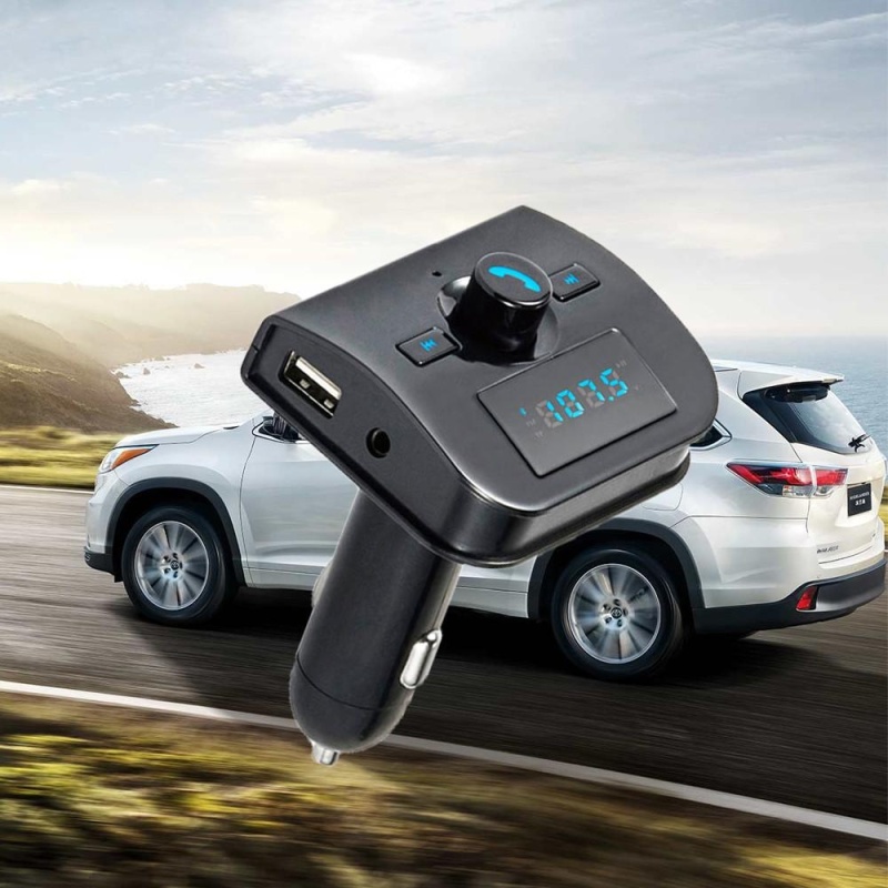 Bảng giá Handsfree Wireless Bluetooth FM Receiver 3.5mm TF Car Kit Mp3 Player AUX - intl