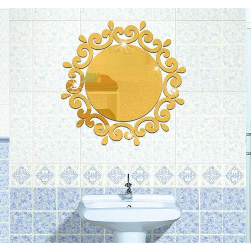 High Quality Store New Wall Stickers Decorative Room Wall-Mounted
Mirrors (Golden) - intl