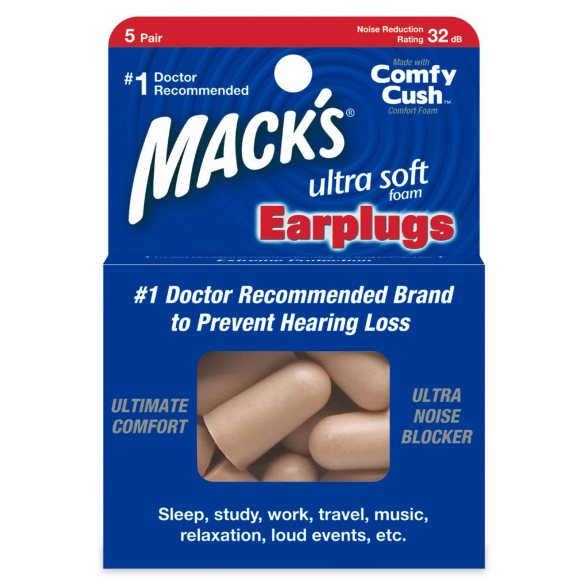 Hộp 5 đôi nút bịt tai chống ồn Mack's Ultra Soft Foam® (#925) - Nhập khẩu từ Mỹ