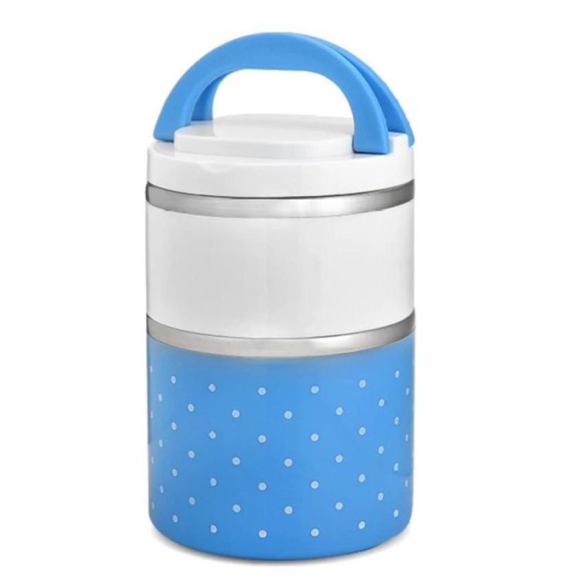 Hình ảnh HỘP CƠM GIỮ NHIỆT 2 TẦNG INOX NHỎ GỌN SIÊU TIỆN LỢI ( XANH )