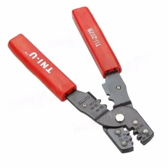 HS-202B Multi-function Crimping Press Pliers Tools Wire Cutter Cutting Pliers Professional Electricians Tool red – intl