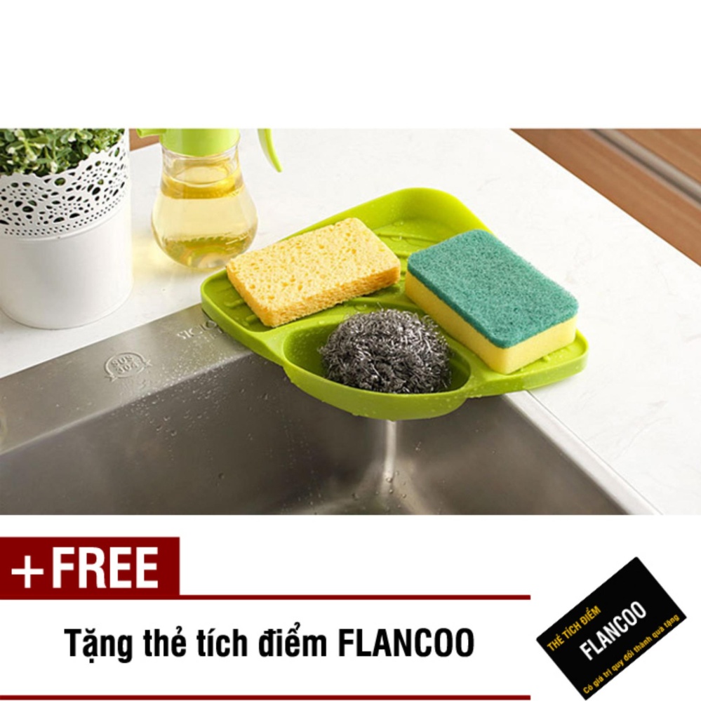 Kệ góc nhà bếp đa năng Flancoo 8151 (Xanh lá) + Tặng kèm thẻ tích điểm Flancoo