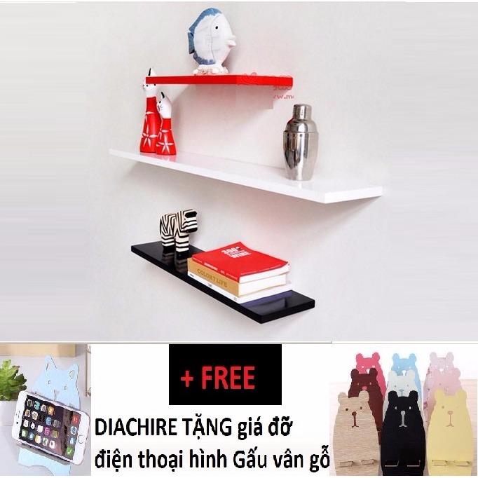 Kệ treo tường Diachire bộ 3 thanh 30-40-50cm (3 màu) + Tặng giá đỡ điện thoại hình gấu