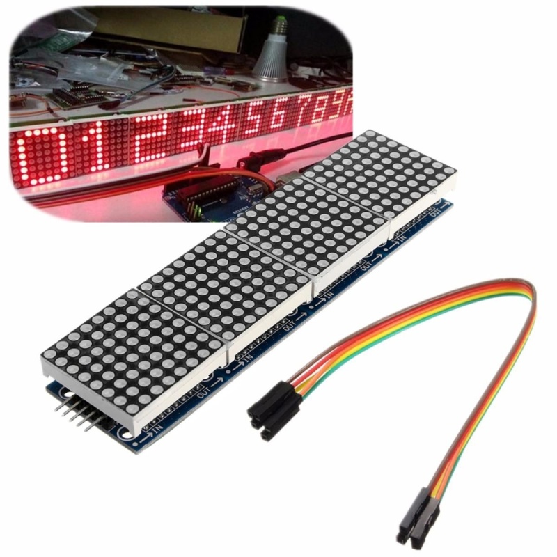 Bảng giá LED MAX7219 Dot Matrix Module Display 4 in 1 + 5Pin Cable Arduino PIC Pi ARM 5V - intl