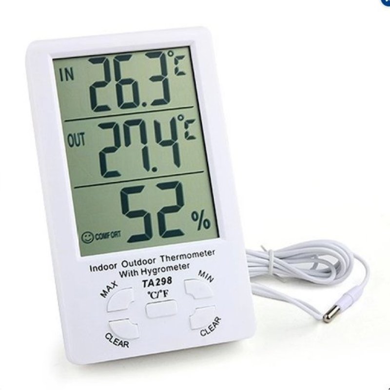 Màn hình đo nhiệt độ, độ ẩm trong nhà và ngoài trời TA298