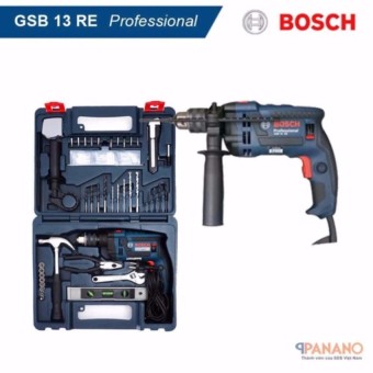 Máy khoan Bosch GSB 13 RE Set (Tặng kèm bộ dụng cụ 100 chi tiết) (Xanh đen) - Hãng phân...