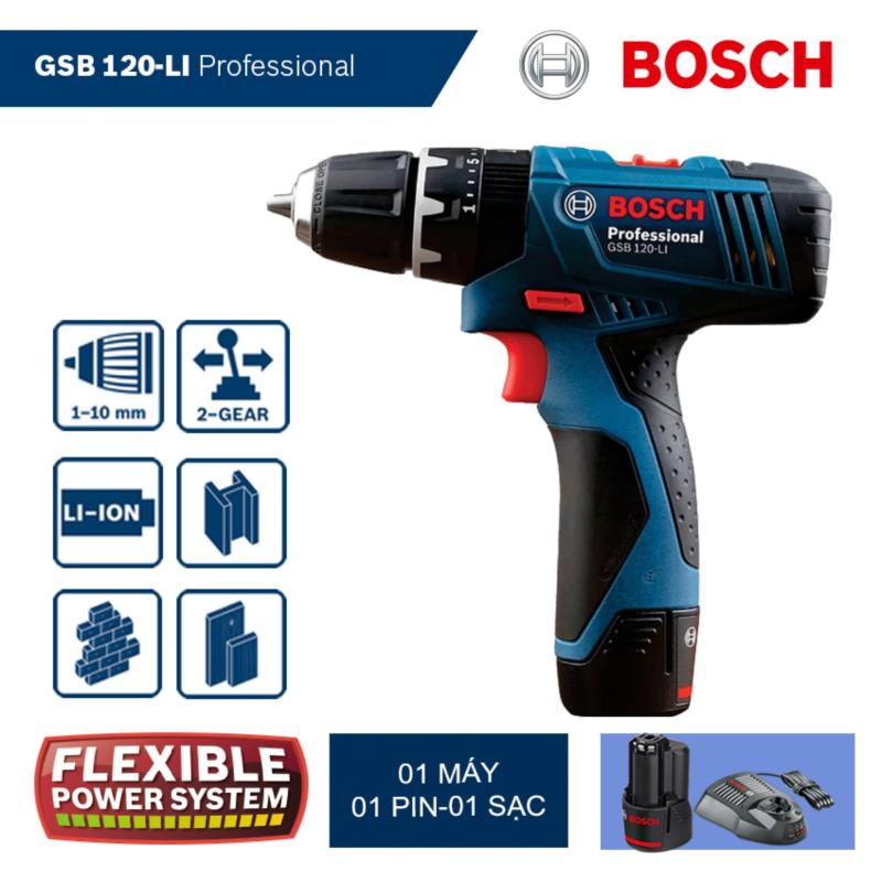 Máy khoan động lực dùng pin Bosch GSB 120-LI Professional - Hãng
phân phối chính thức