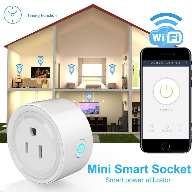 Mini WiFi Smart Remote Control Timer Switch Power Socket Outlet US Plug White - intl